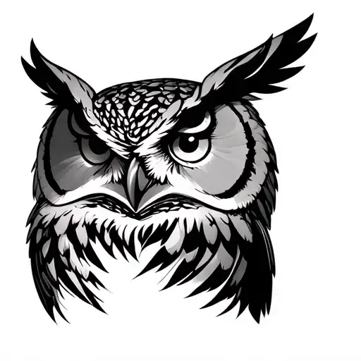 A Half Owl Looking Forward And A Roman Numeral Dte