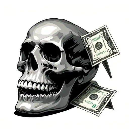 Skull With Money