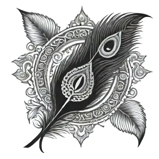 Lord Murugan Vel Peacock Feather Yantra Mandala Lotus