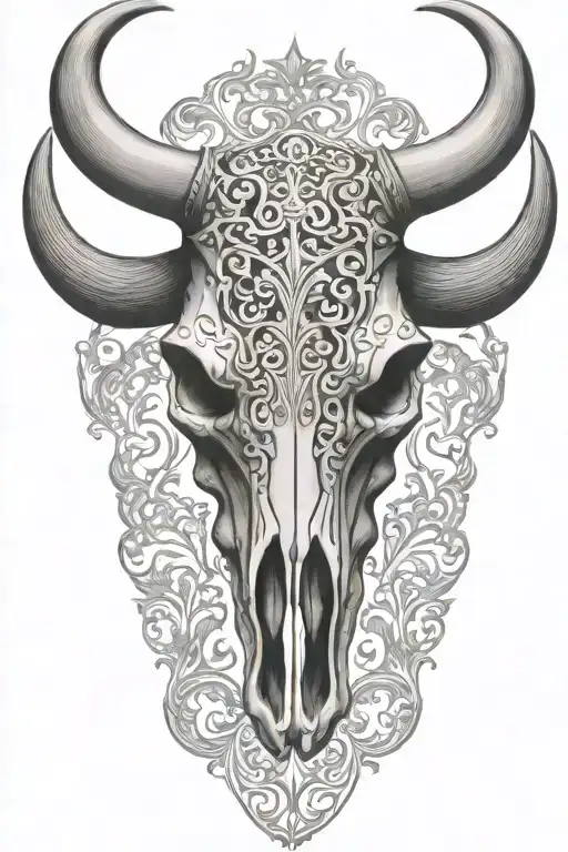 Bull Skull Filigree Design