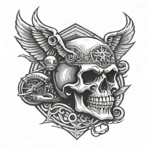 Skull And Harley Davidson Logo
