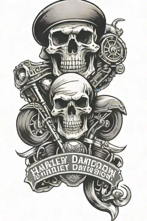 Skull And Harley Davidson Logo
