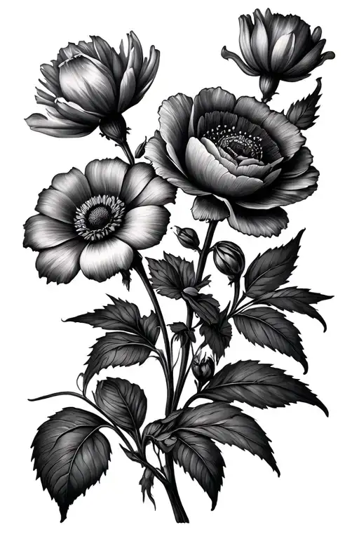 Three June Birth Flowers And One July Birth Flower