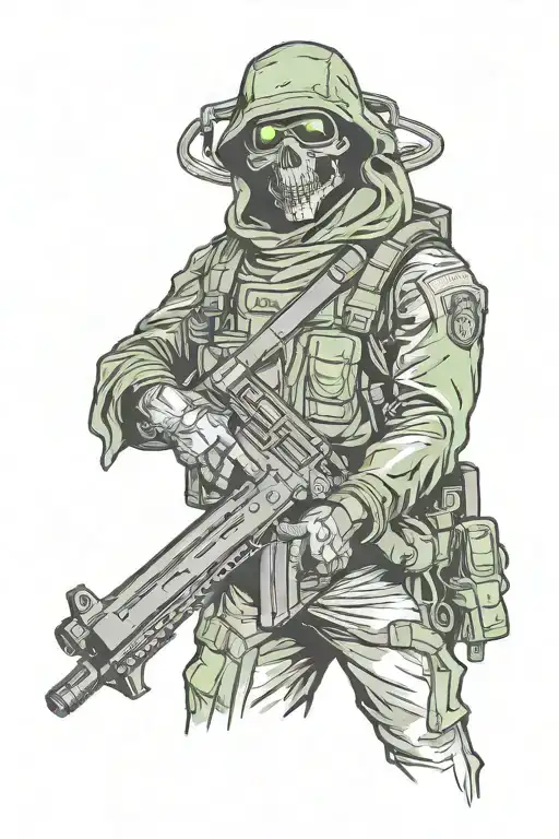 Green Reaper Holding An M4 Wearing Night Vision Goggles