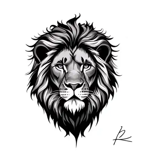 Half Face Lion For The Arm