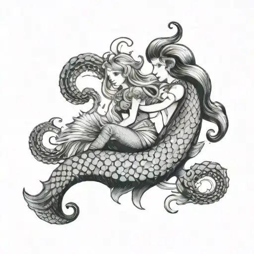 Mermaid Riding Seahorse