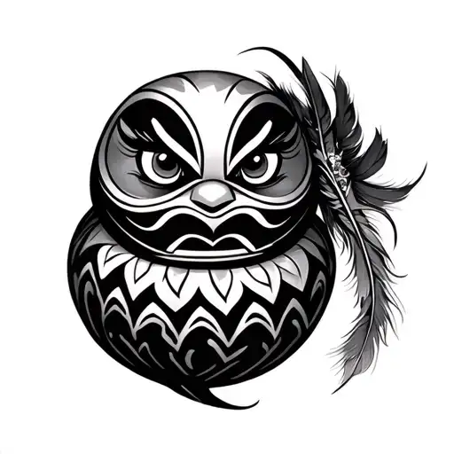 Feather And Daruma Dolls