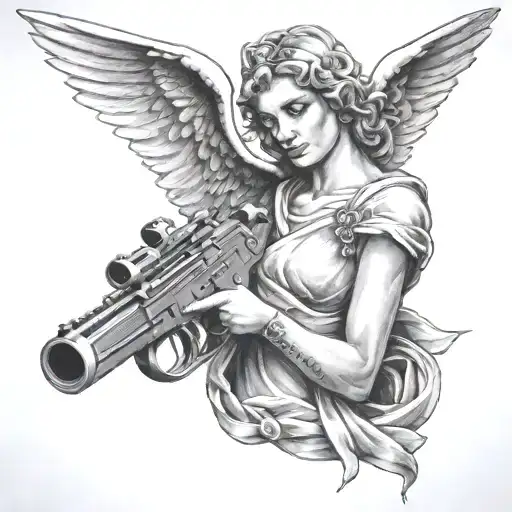 Angel Holding Pistol