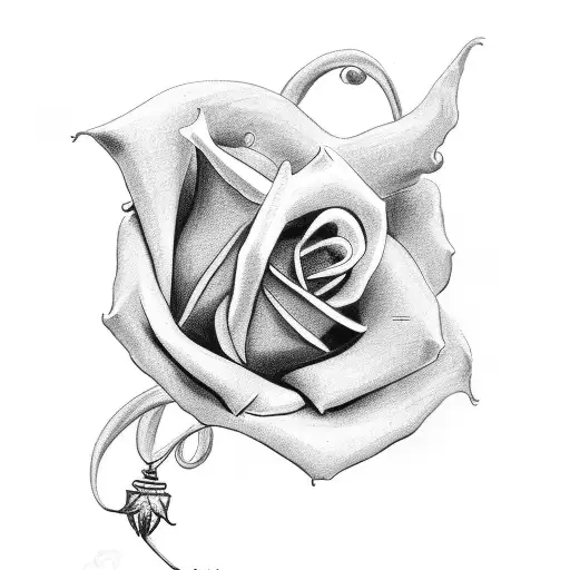 England Theme With An Angel And Rose