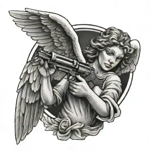 Angel Holding Pistol