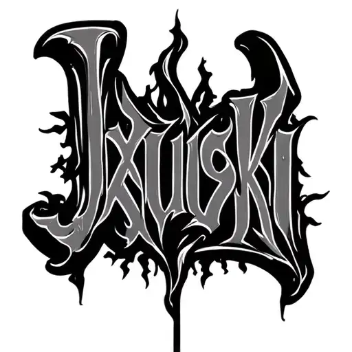 The Word Jxutski With All Black Background Black And White