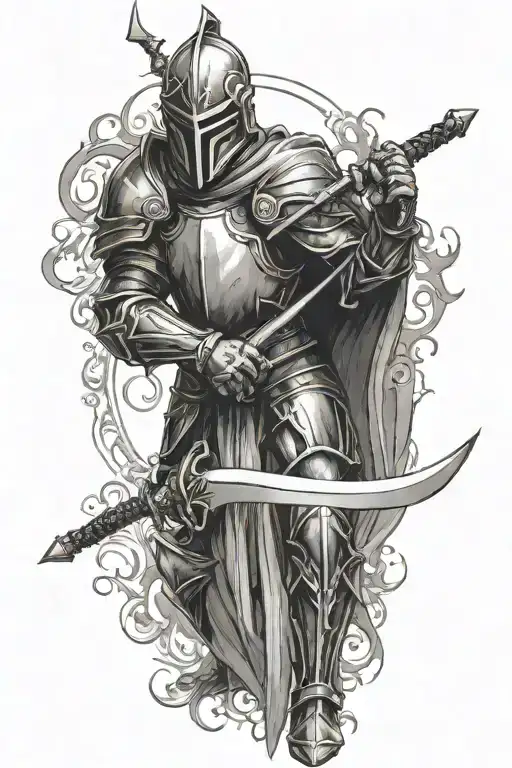 Mid Evil Knight Holding A Sword