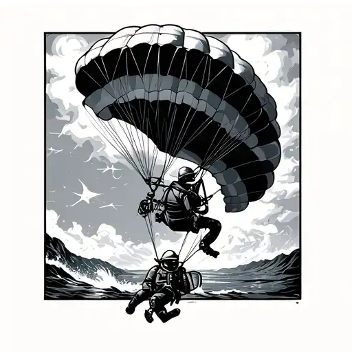 Paragliding Diver Fire