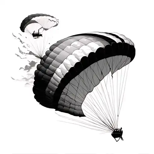 Paragliding Mountain Fire Abstract