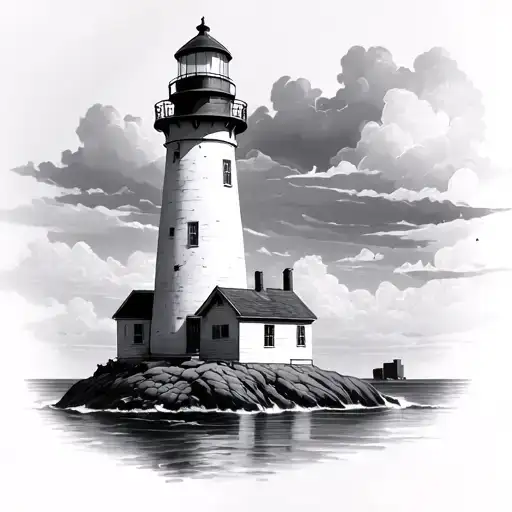 Create A Lighthouse In Black And Grisstyle Hyperrealists