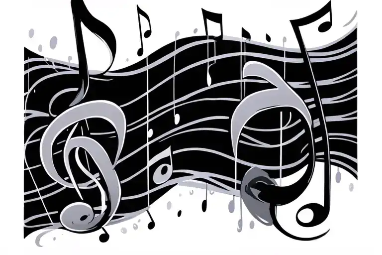 String Of Music Notes Floating