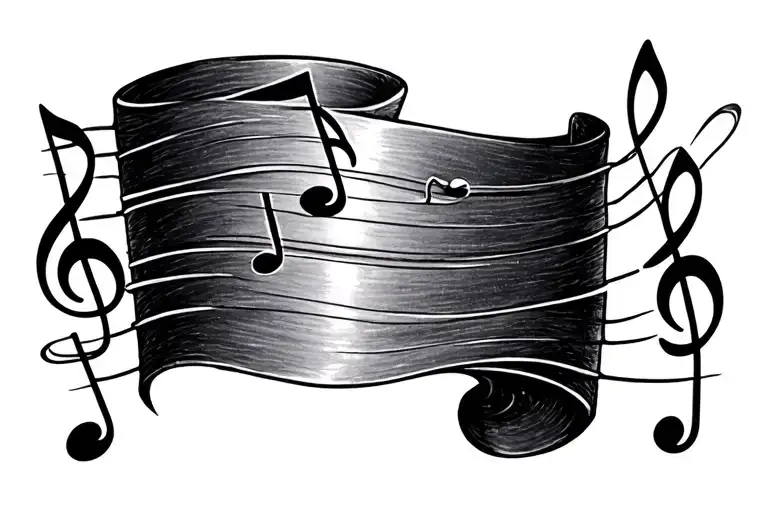 String Of Music Notes Dainty Wrist Band Tatoo