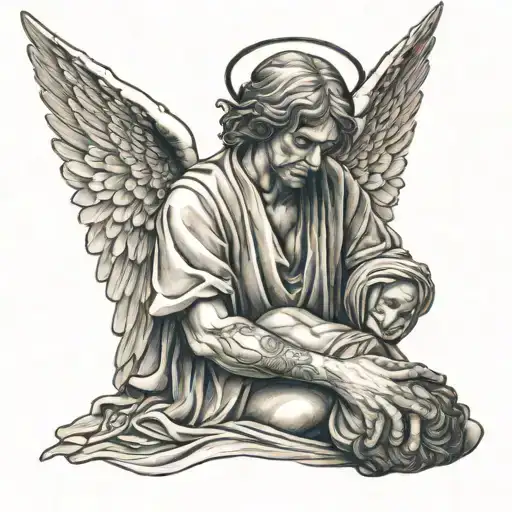 An Angel Holding A Dead Man