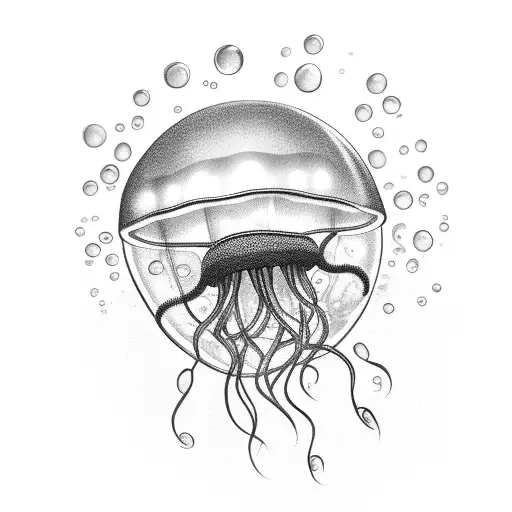 Jellyfish In Love With A Bubble