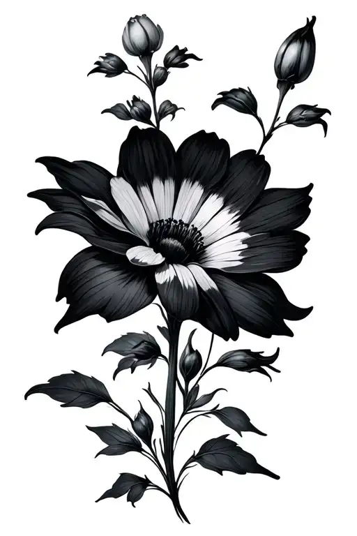 Flowers Blooming From Dark