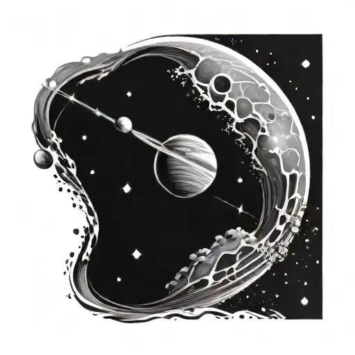 Planet With Stars And Galaxies Down Spine