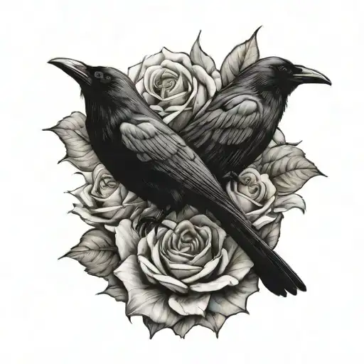 Raven And Lily Flower