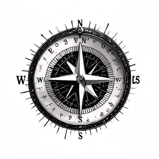 Half A Compass With Numbers 224 Incorporated