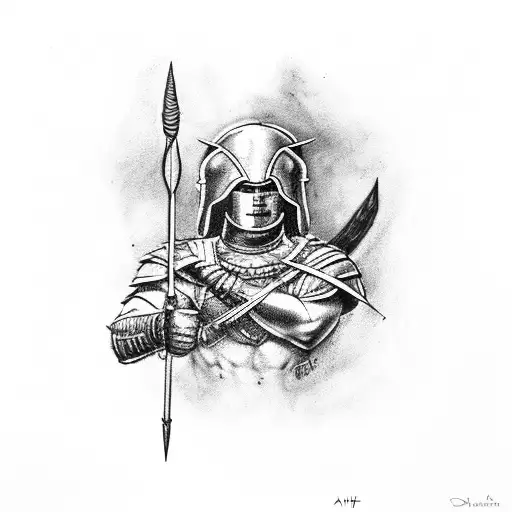 Spartan With Rose With Arrow