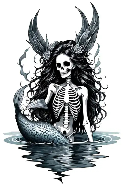 Mermaid Siren Evil Skeleton