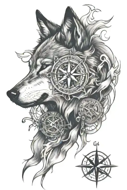 Wolf And Compass