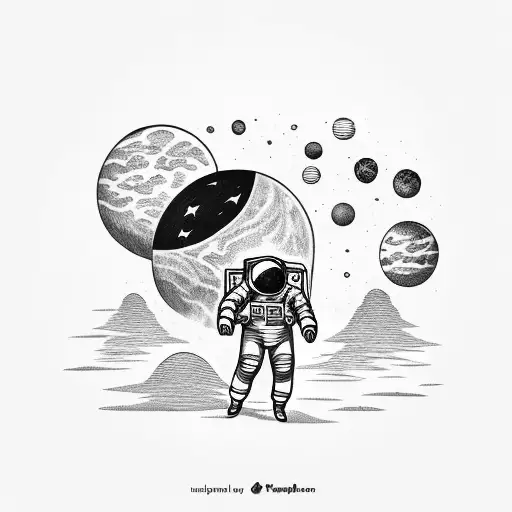 Astronaut On Planet Looking Out At Space