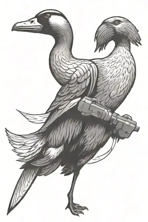 Goose Holding A Gun