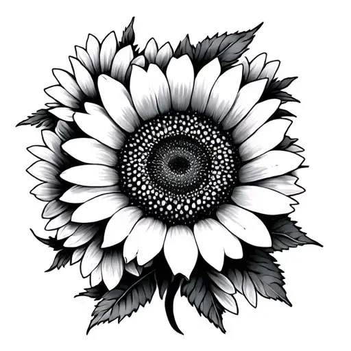 Central Sunflower With Daises Surrounding