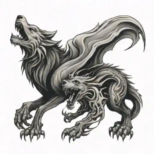 Half Wolf Half Dragon