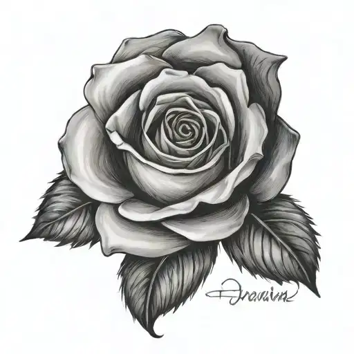 Rose And Name Written