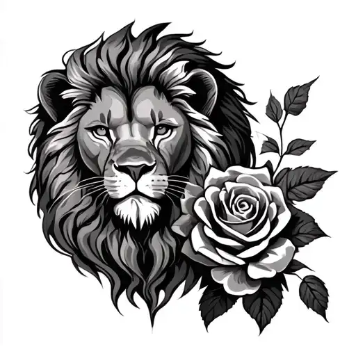 Lion Hand With Rose