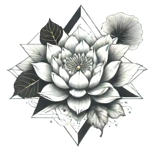 Triangles Background Lotus Flower Blooming Scarub Beatles