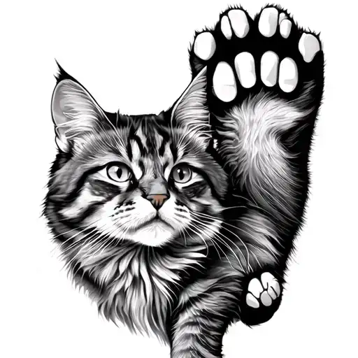 Maine Coon And Cat Feet