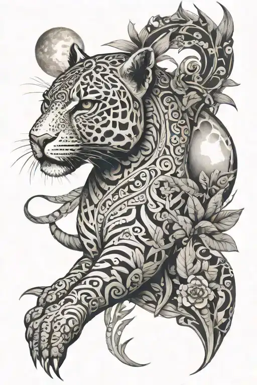 Aztec Jungle Rainforest Jaguar Moon