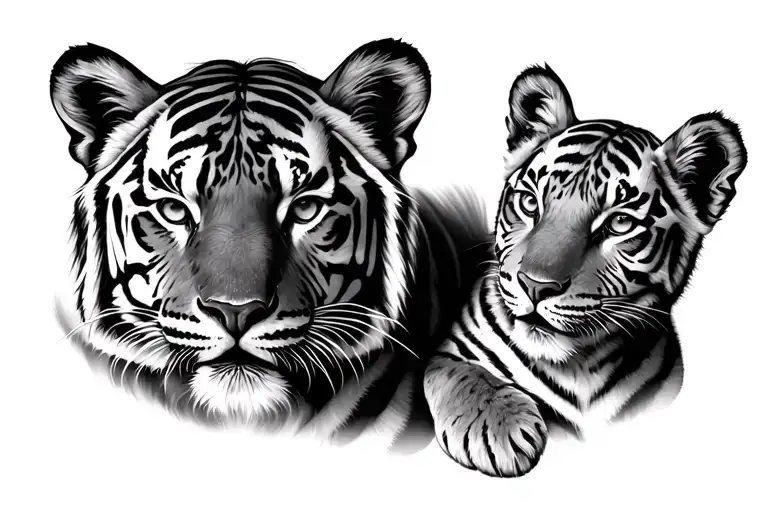 Mum And Baby Tiger