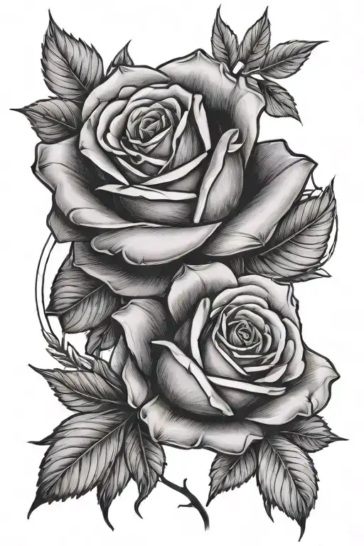 Rose With 1 Bloom Open And 2 Blooms Closed