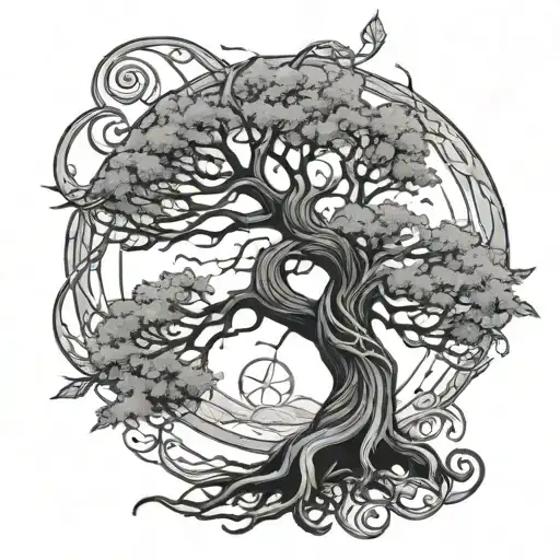 Lotr Tattoo Featuring Symbol Of Tree Growing