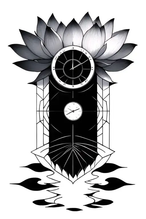 Lotus Flower Geometric Time Piece