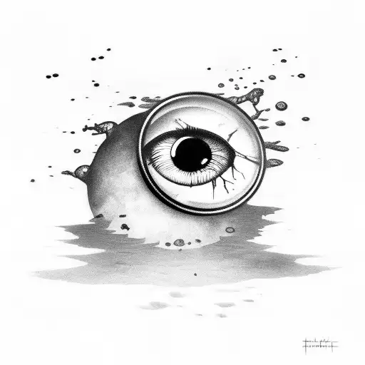 Crow In Puddle With Eyeball In Its Mouth