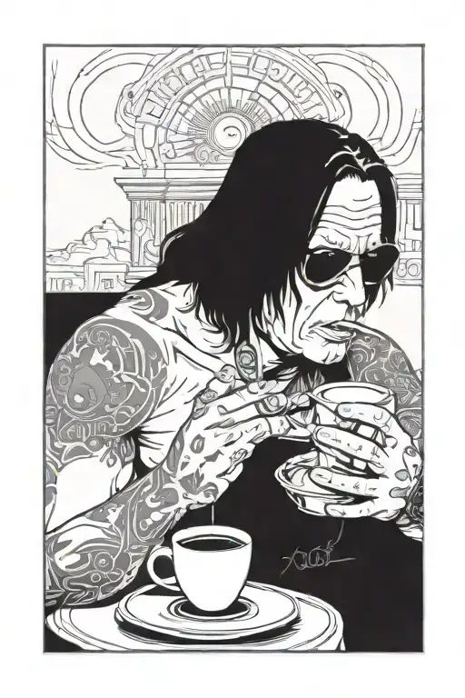Ozzy Drinking Coffee Tired