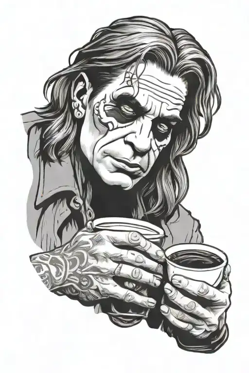 Ozzy Drinking Coffee Tired
