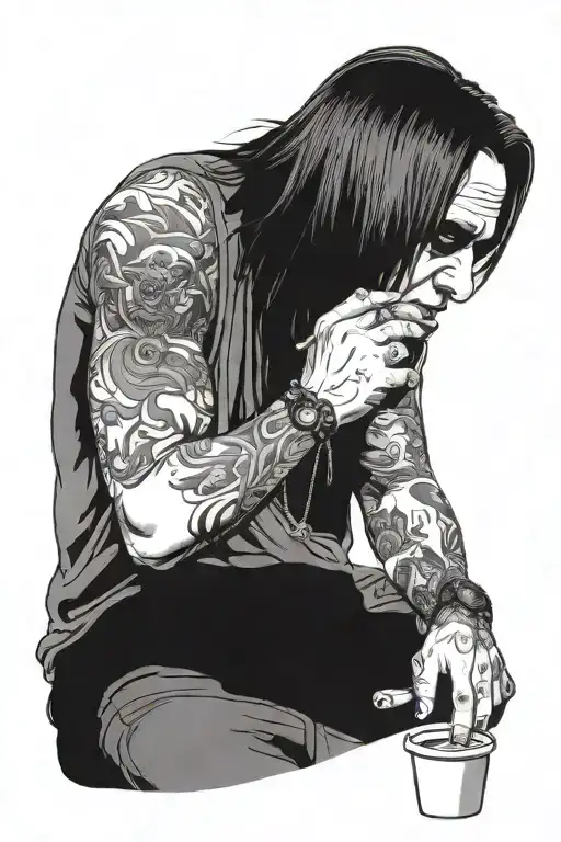 Ozzy Drinking Coffee Tired