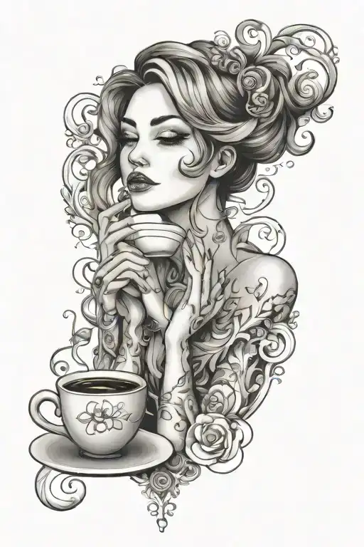 Tired Drinking Coffee