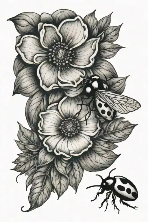 Words With Flower And Ladybug