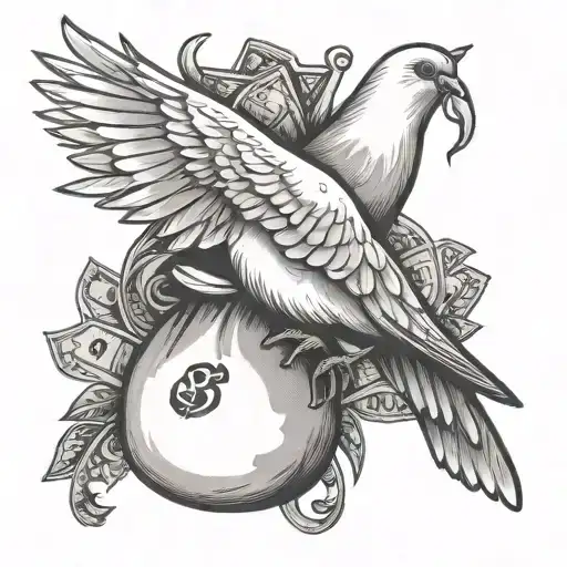 Dove With Money Bag
